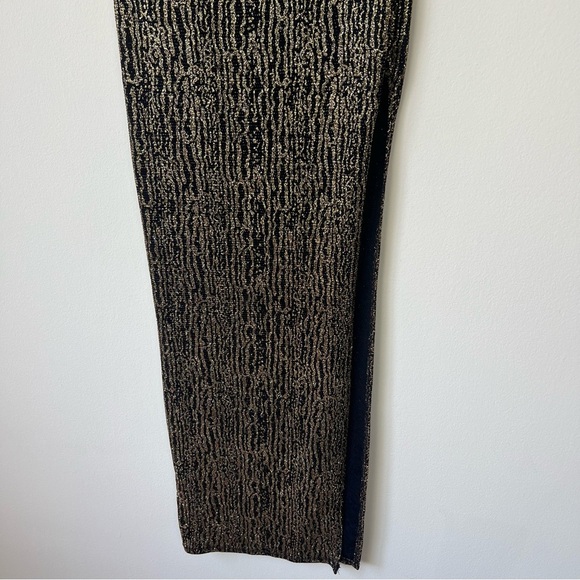 Vintage 90s Uptown USA Gold Sparkle Stretch Maxi Dress - Picture 4 of 8